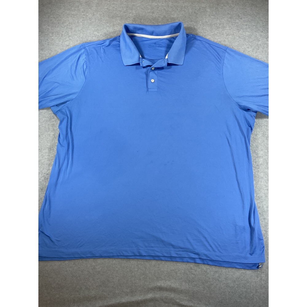 Brooks Brothers Performance Series Mens 3XL Blue Short Sleeve Polo Shirt 2481